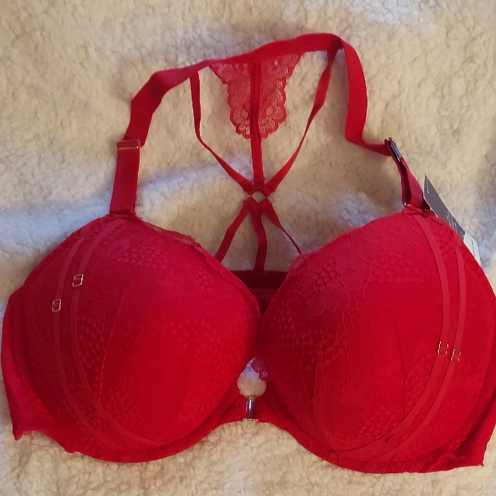 NWT Cacique Elegant Red Lace Bra